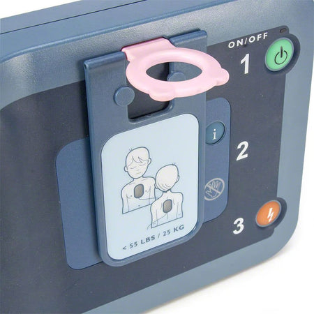 Child key inserted into HeartStart FRx defibrillator