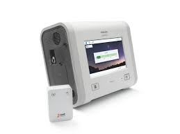 Close-up of Philips Trilogy Evo touchscreen control panel