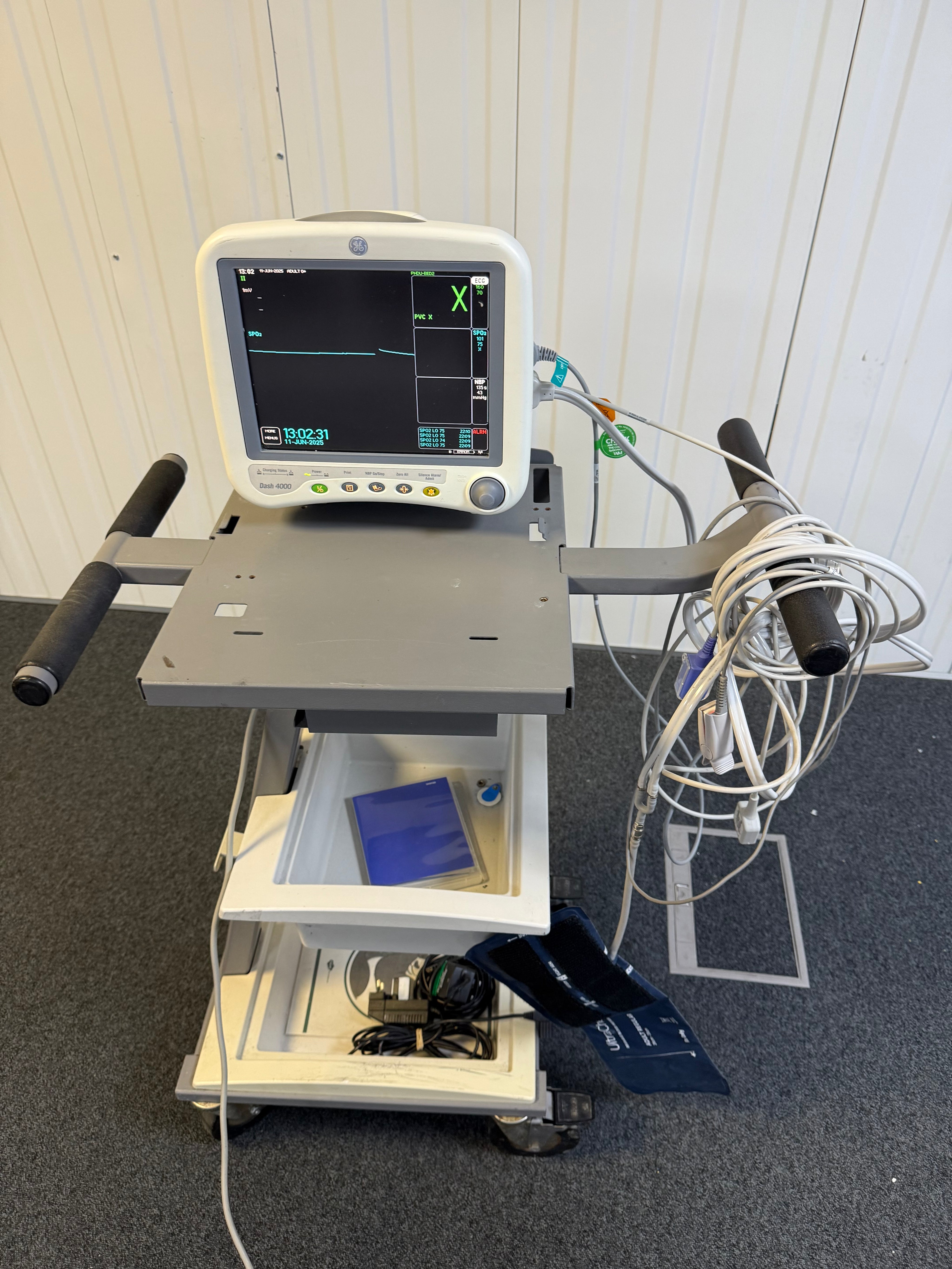 Dash 4000 multiparameter monitor with full patient cables
