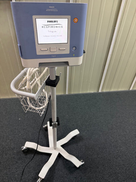 Philips Respironics Trilogy 202 Ventilator Software Version 14.2.05 - Blower Hours 491.1 Hrs on Stand SelfiMed UK
