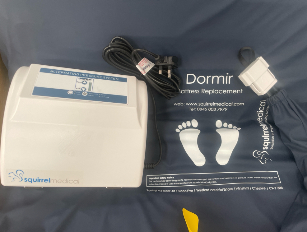 Full-length view of Squirrel 8535 mattress with cover