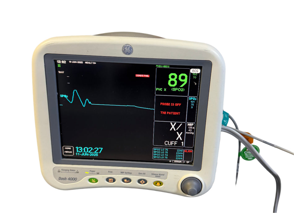 GE Dash 4000 patient monitor with colour display