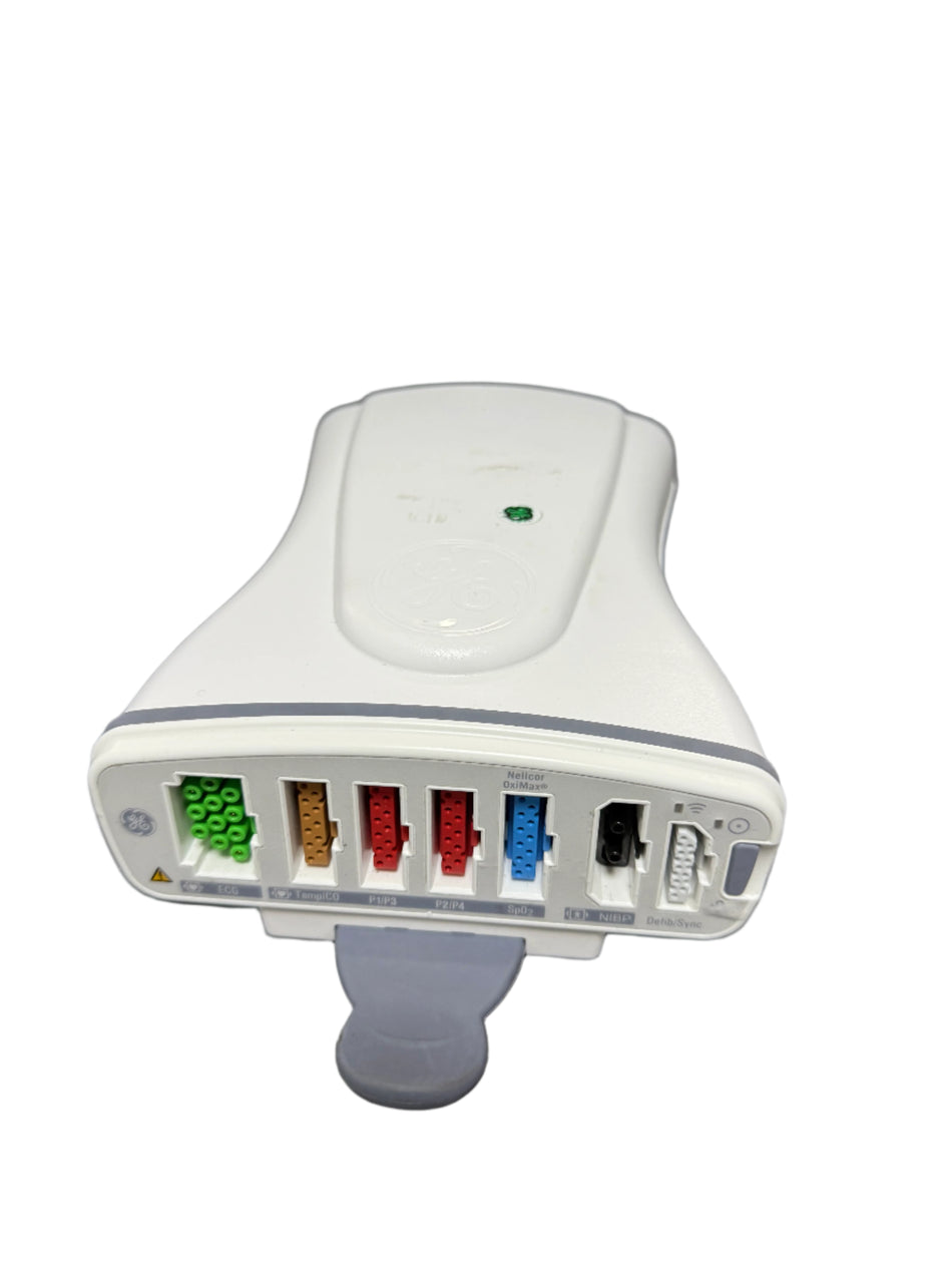 GE Patient Data Module 2016793-002 front view with port labels