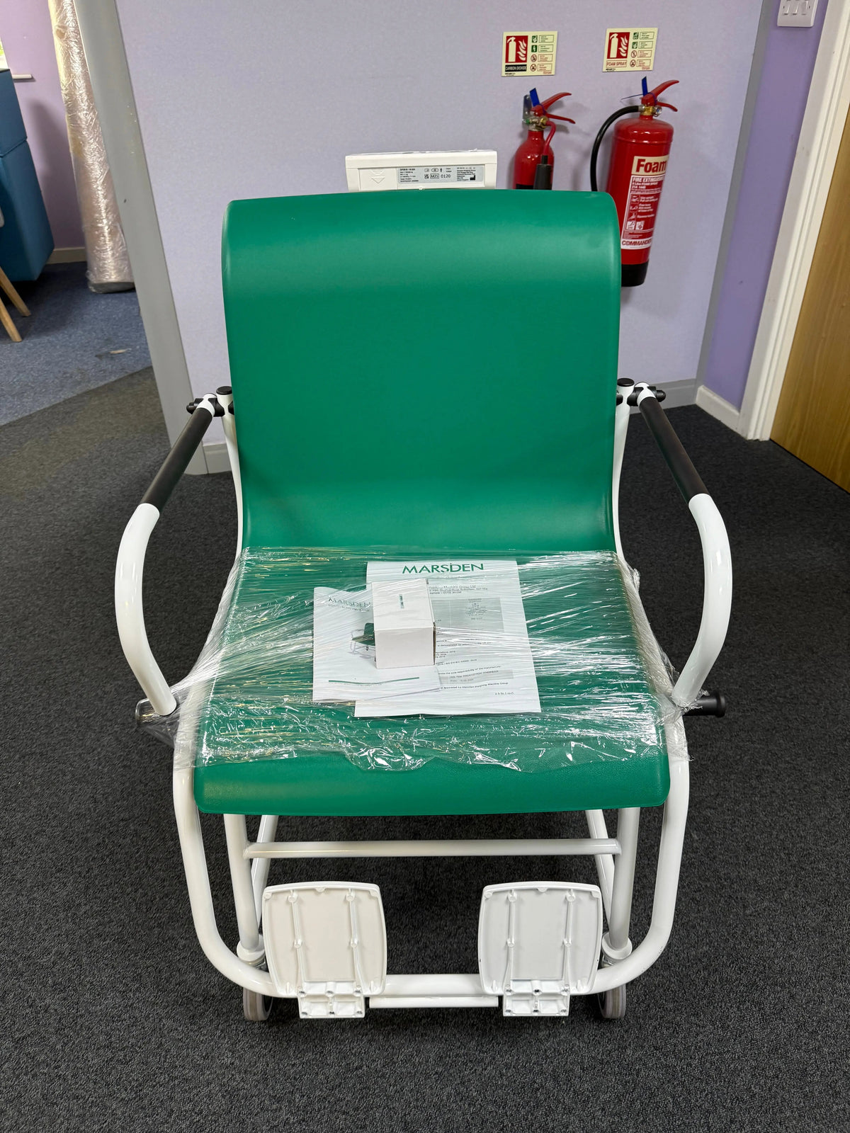 Marsden M-200 Bariatric Chair Scale with 300kg capacity and wide seat, ideal for hospital use