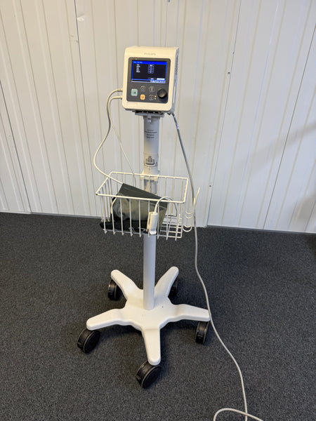 Philips VS2+ unit with attached pulse oximeter and BP cuff