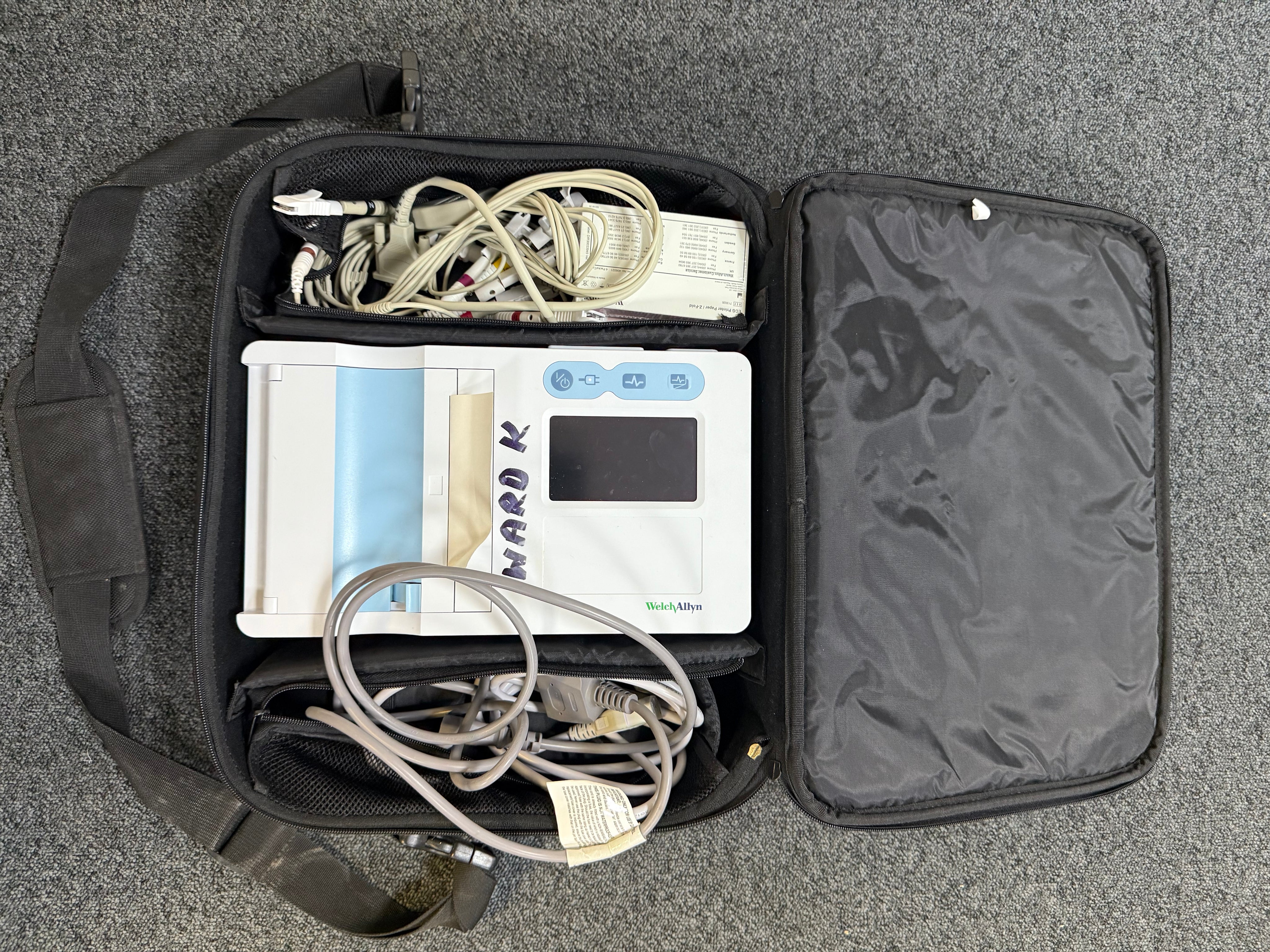 Portable Welch Allyn CP50 ECG with protective carry bag
