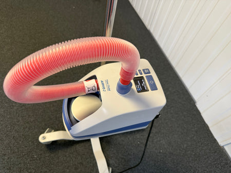 Top view of Airvo 2 high-flow therapy device with heated breathing tube