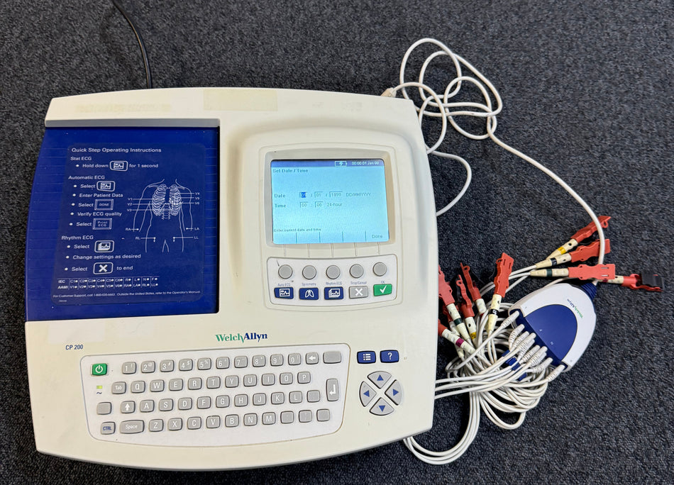 Top view of CP200 with QWERTY keyboard and display