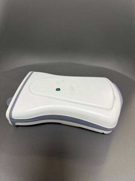 Top view of GE patient data module with integrated SpO₂ and ECG inputs