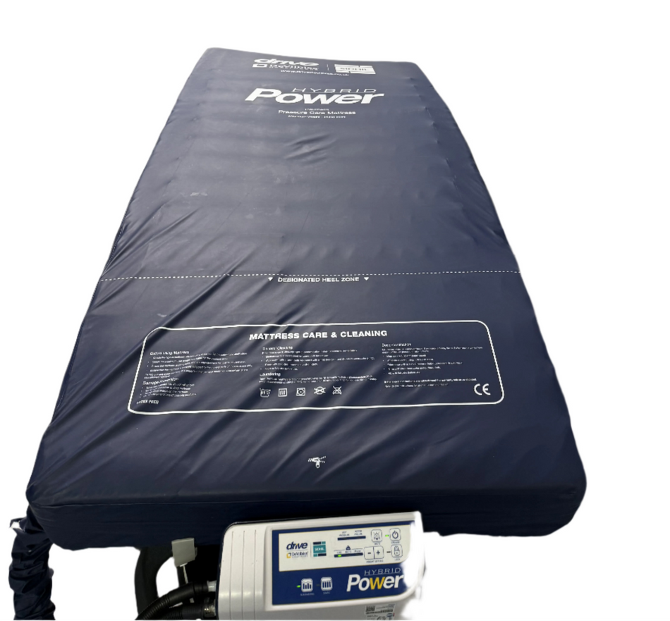 Top view of Hybrid Power Mattress showing zonal surface and non-slip base