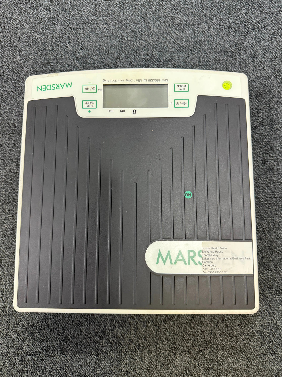 Top view of Marsden M-420 scale with control buttons and weight hold function