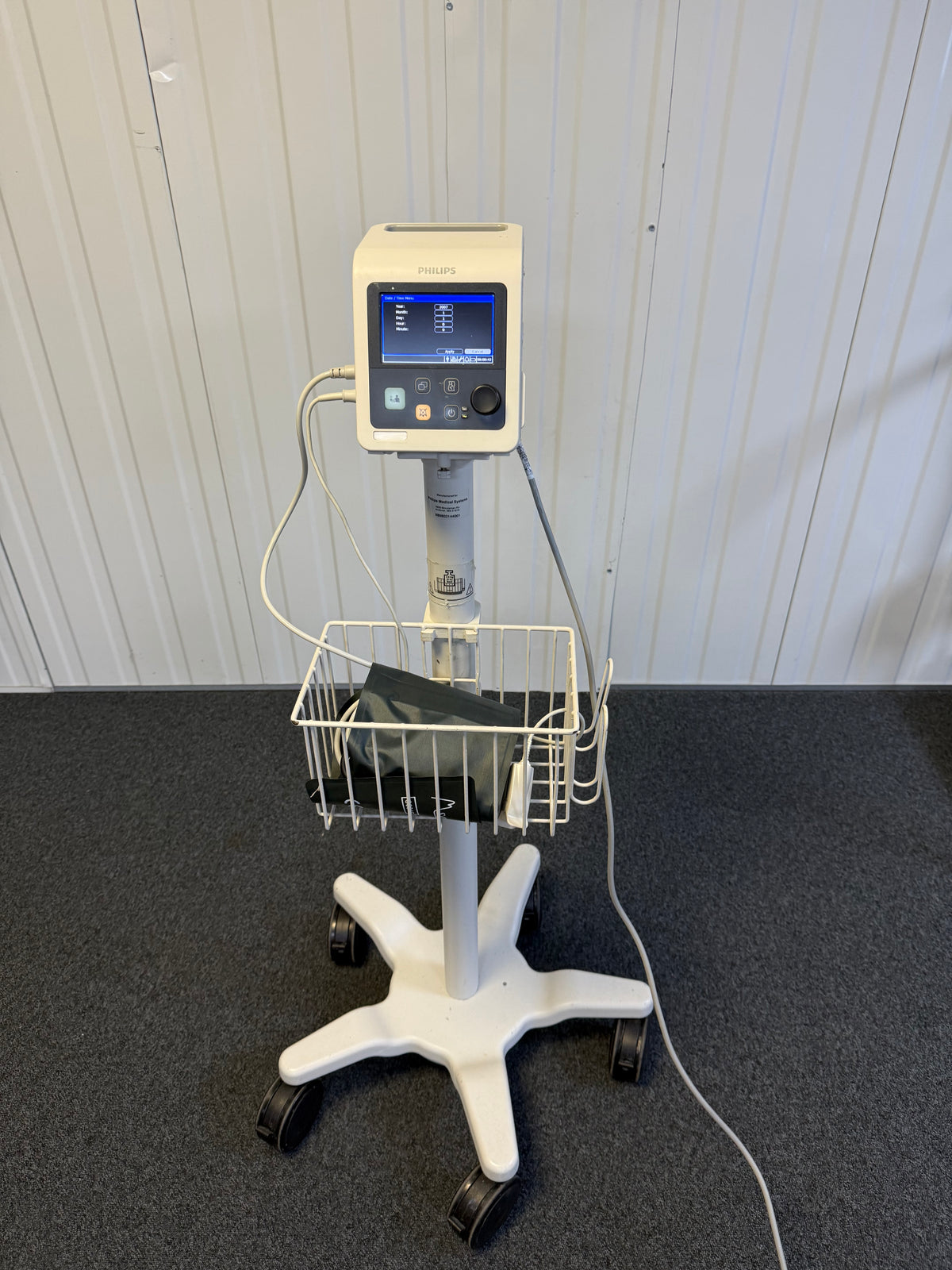 Touchscreen VS2+ monitor showing vital signs readings