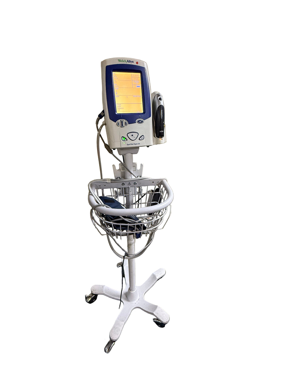 Welch Allyn LXI Spot Vital Signs Monitor on Stand with Power Supply and Accessories Welch Allyn