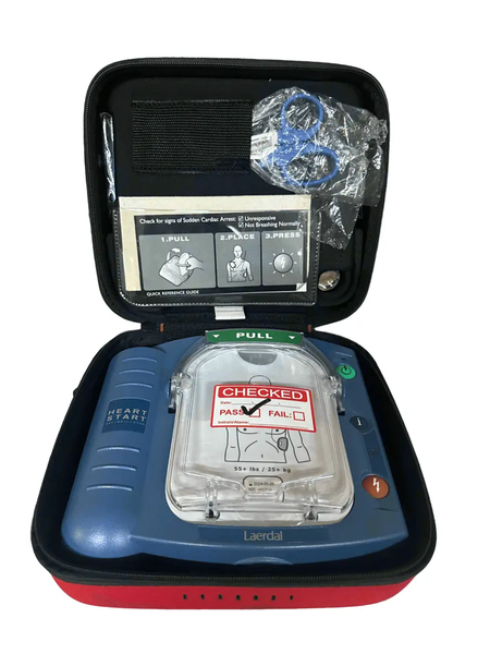 Philips/Laerdal HS1 AED Defibrillator with Pads & Carry Case - New LiMnO2 M5070A Battery