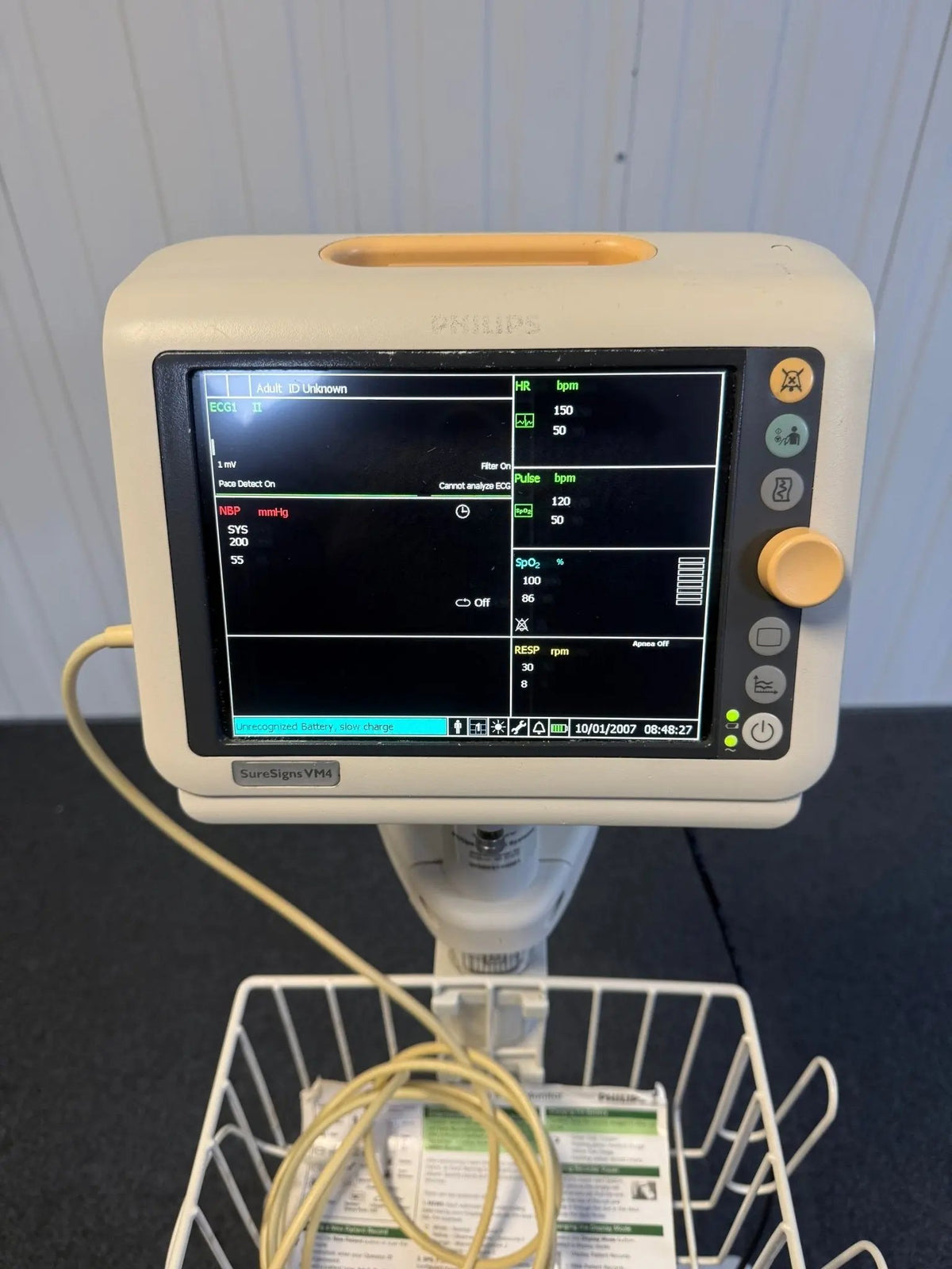 Philips SureSigns VM4 Patient Monitor on Rollstand - SelfiMed UK