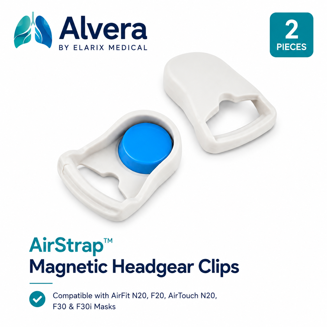 ALVERA AirStrap™ Magnetic Headgear Clips - 2 Pieces SelfiMed UK