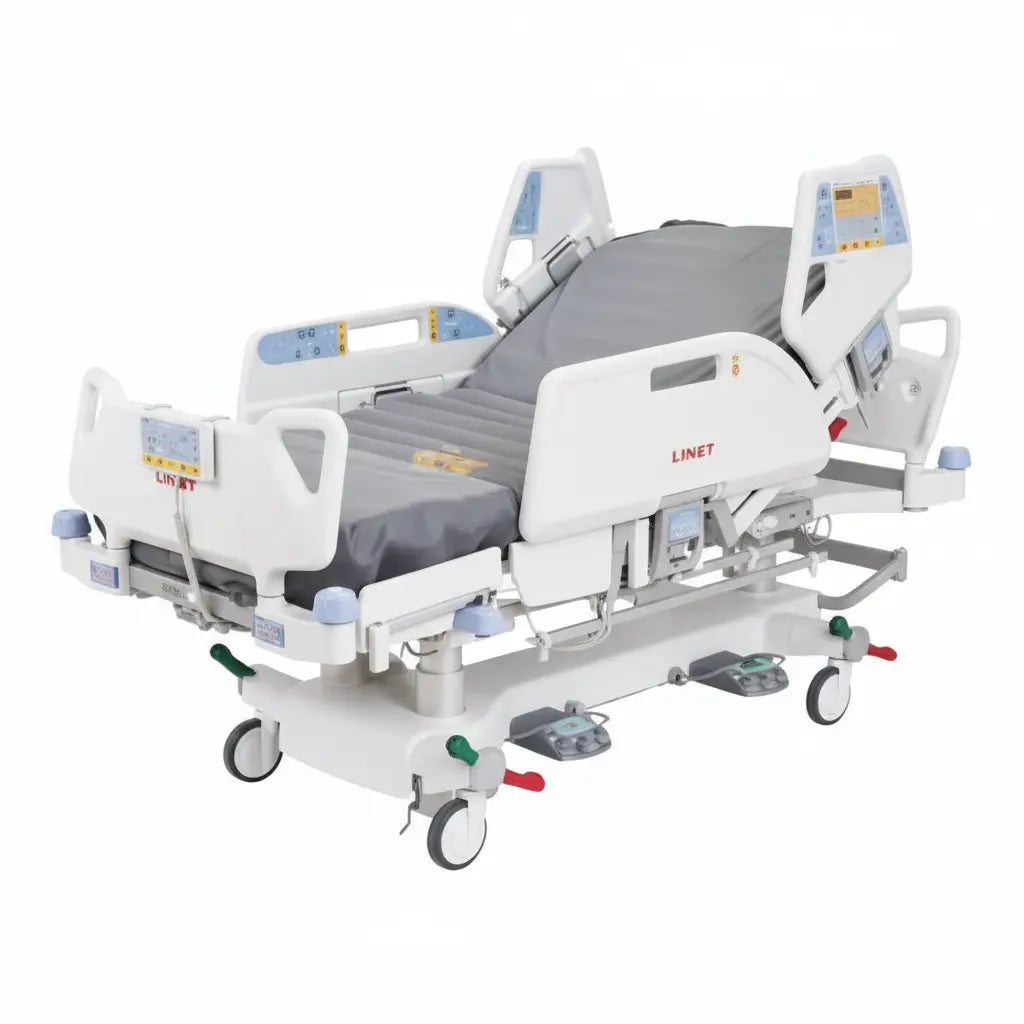 Linet Multicare Hospital Bed with Controller and Mattress Hospital Bed SelfiMed UK