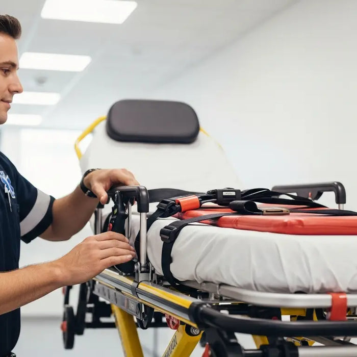 Prevent Paramedic Back Injury & Patient Falls with Proper Stretchers - paramedic back pain, patient transport safety, ambulance stretcher UK