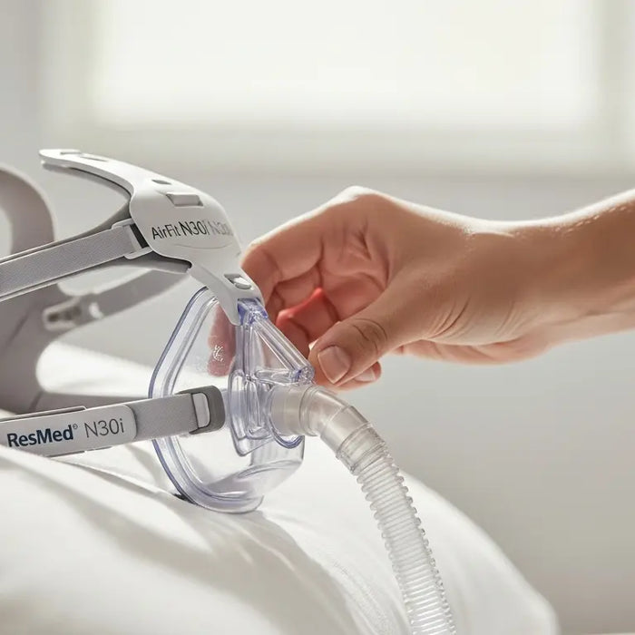 Stop Tossing and Turning: The Side Sleeper’s Guide to CPAP Comfort - CPAP hose tangling, side sleeper CPAP mask, ResMed AirFit N30i