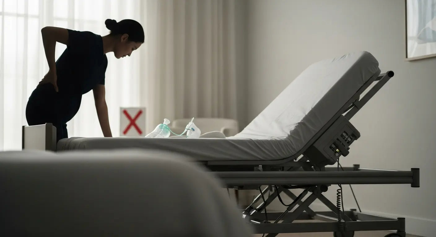 5 Hidden Dangers of Using a Regular Bed for Home Recovery - caregiver back pain, respiratory distress in bed, electric profiling beds UK