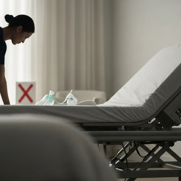 5 Hidden Dangers of Using a Regular Bed for Home Recovery - caregiver back pain, respiratory distress in bed, electric profiling beds UK