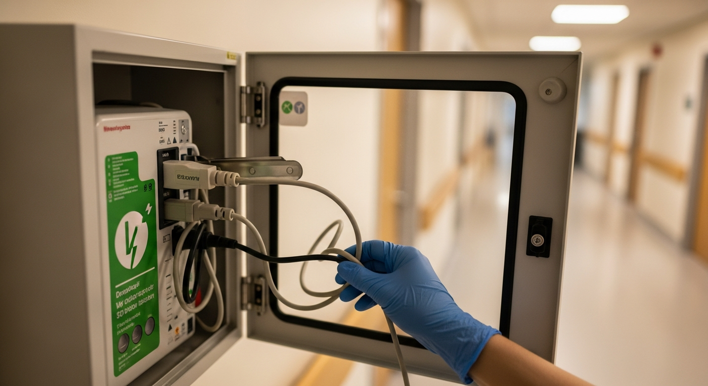The Defibrillator Maintenance Mistake 70% of Clinical Teams Make - defibrillator cable management, medical equipment organization, defibrillator accessories