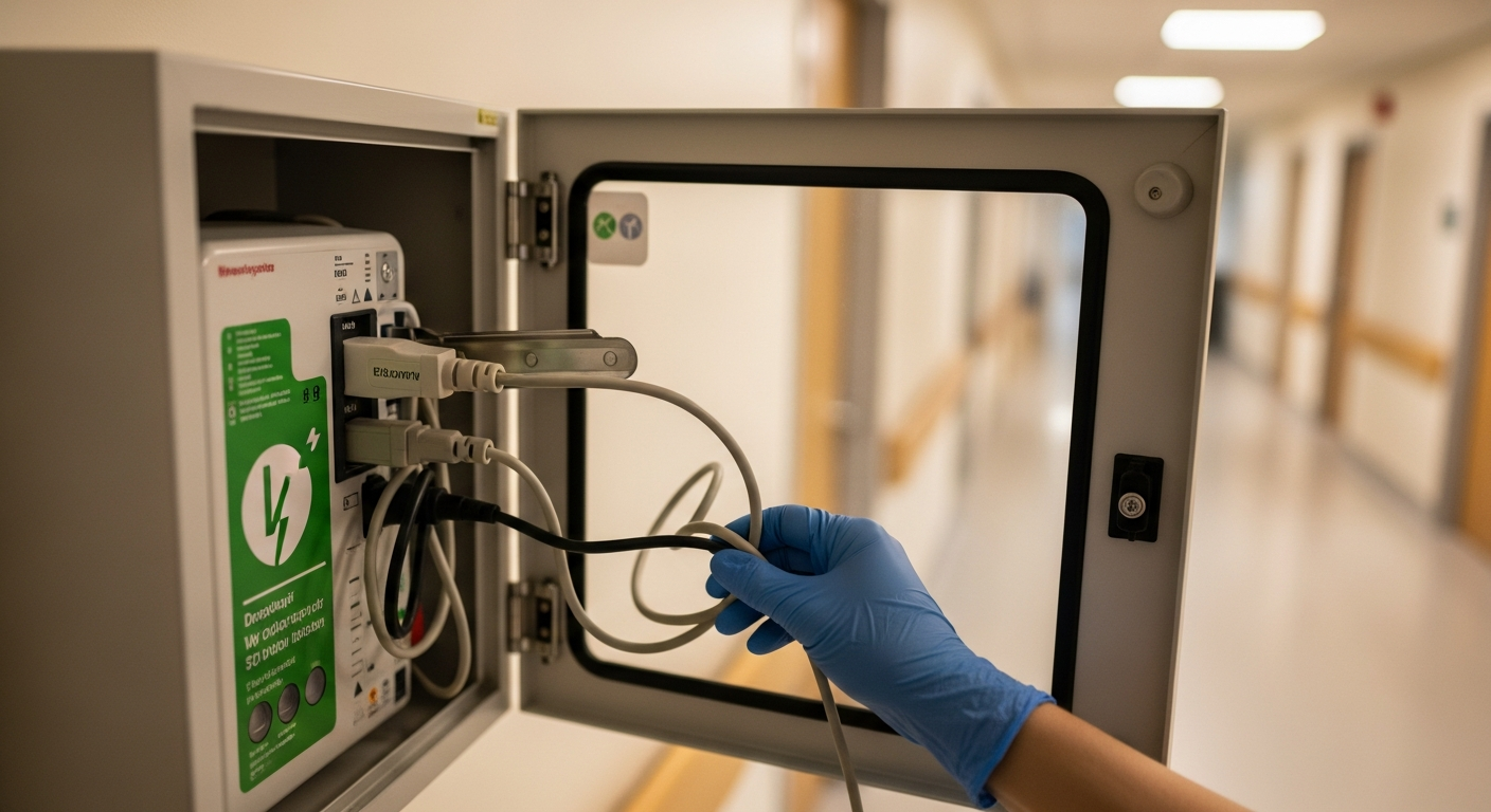 The Defibrillator Maintenance Mistake 70% of Clinical Teams Make - defibrillator cable management, medical equipment organization, defibrillator accessories
