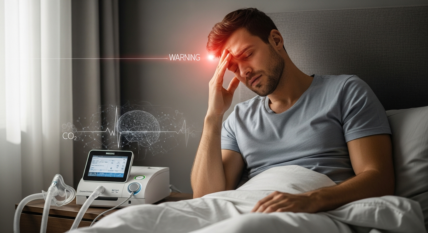 Waking Up with a Heavy Head? Why CPAP Isn’t Clearing Your CO2 - morning headaches sleep apnea, high CO2 levels symptoms, hypercapnia at night