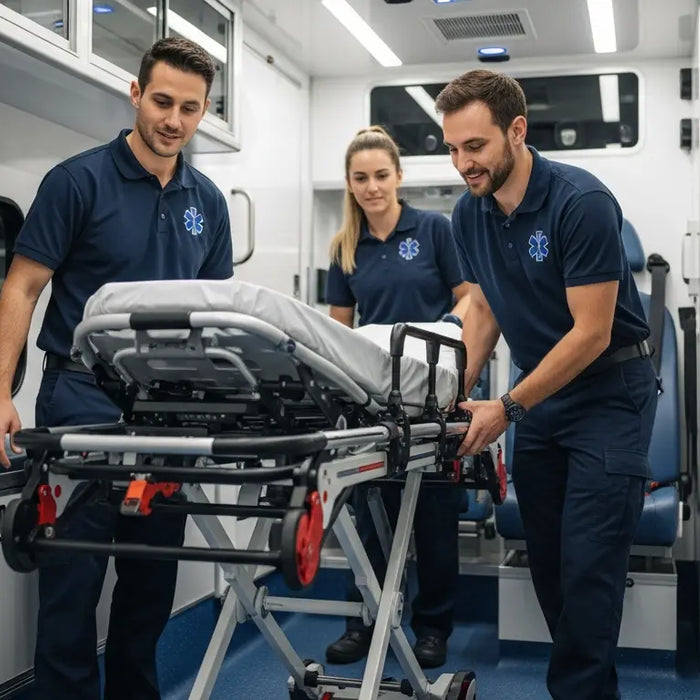 Ending Paramedic Back Strain: The Hydraulic Stretcher Solution - paramedic back injury prevention, EMS musculoskeletal pain, hydraulic ambulance stretcher