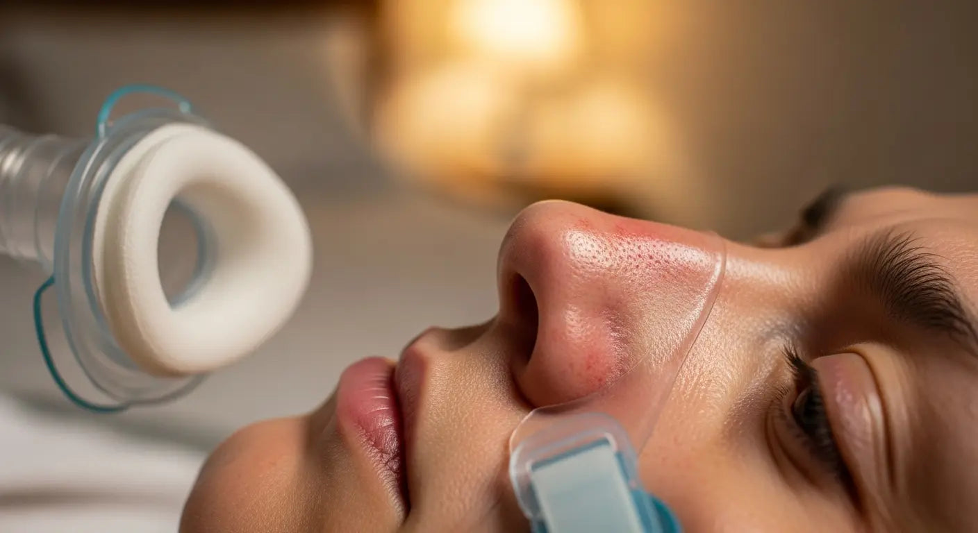 Tired of CPAP Nose Sores? How to Stop Painful Bridge Pressure - CPAP nose bridge sores, painful CPAP mask marks, skin irritation from CPAP