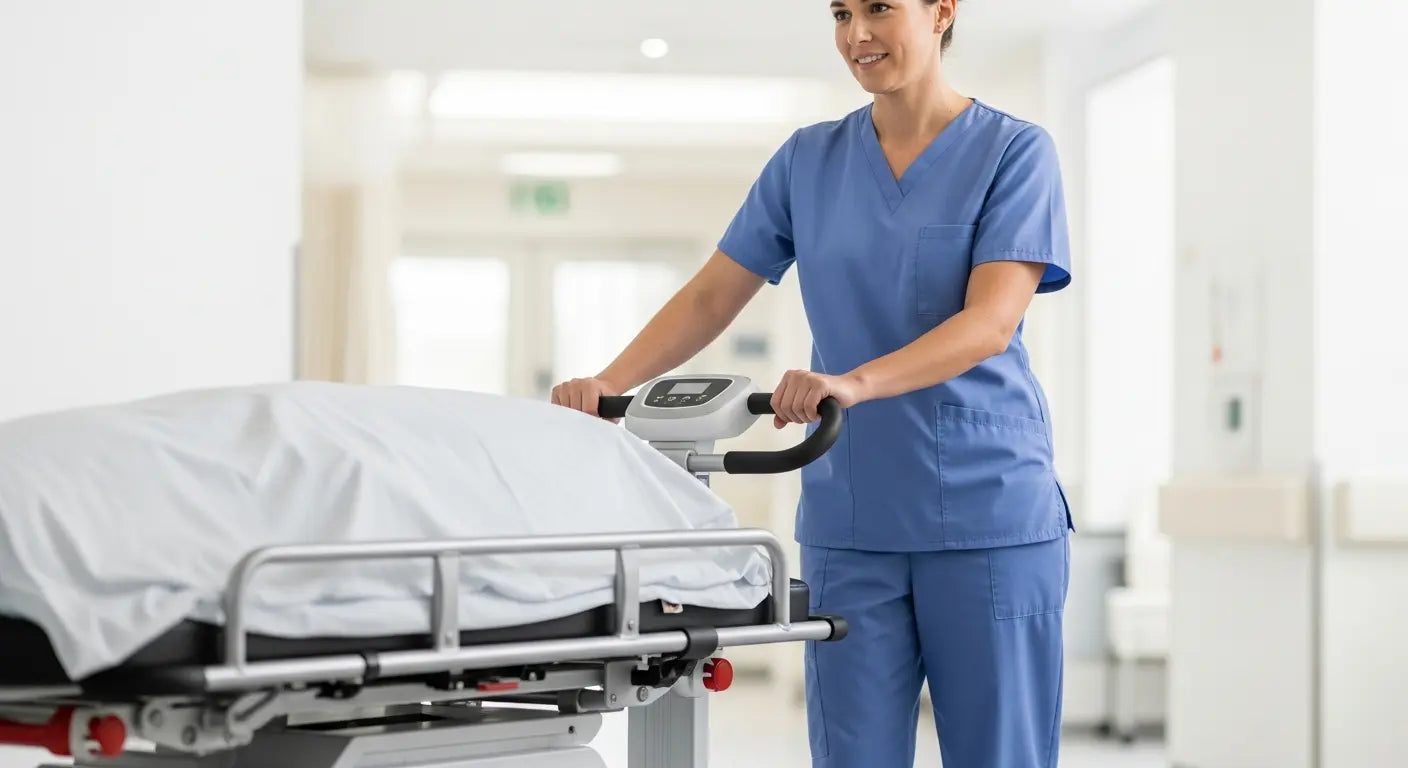 Stop Nurse Back Strain: The Power of Electric Patient Trolleys - nurse back pain, hospital manual handling risks, musculoskeletal disorders in healthcare