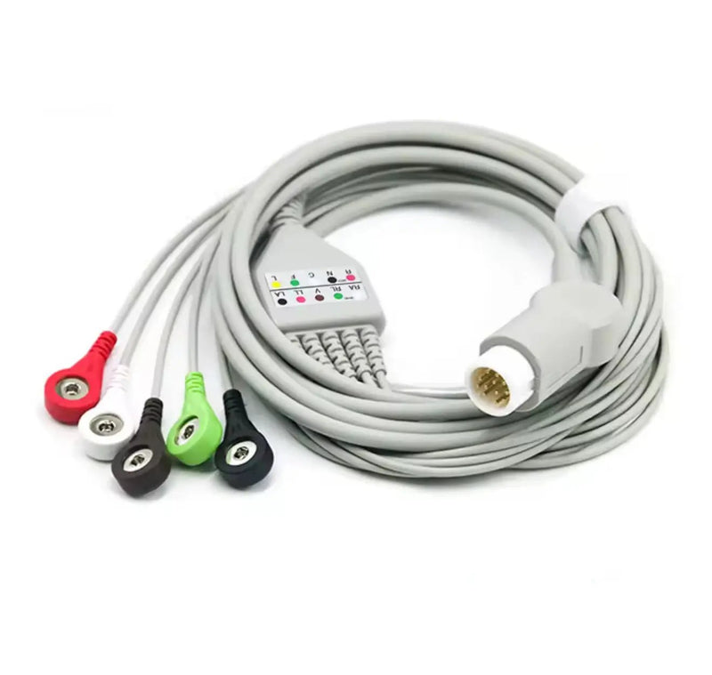 Philips 12 pin 5 Lead Grabber ECG EKG Cable M2 M1001A M1175A - Next Day Delivery SelfiMed UK