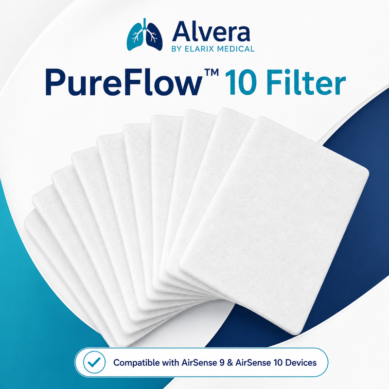 ALVERA PureFlow 10 Filter Compatible with AirSense 9 & AirSense 10 Devices