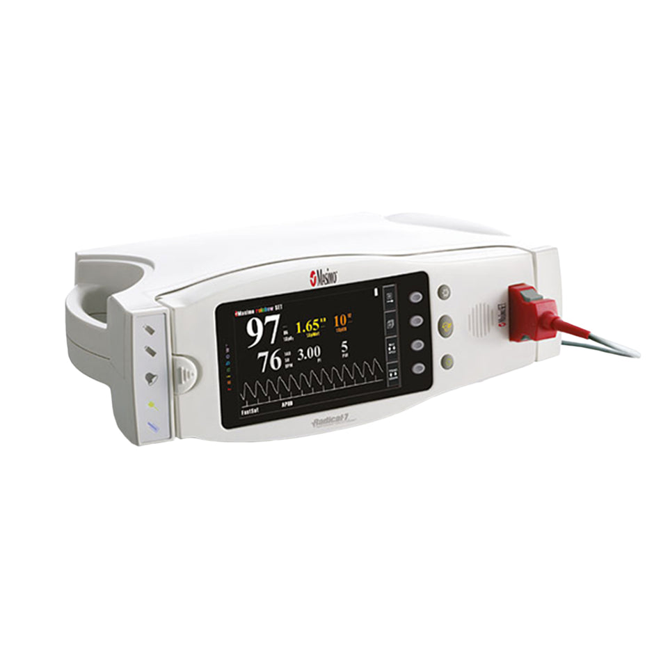 Masimo Set Radical 7 Signal Extraction Pulse CO-Oximeter Patient Monitor with Docking Station & Leads SpO2