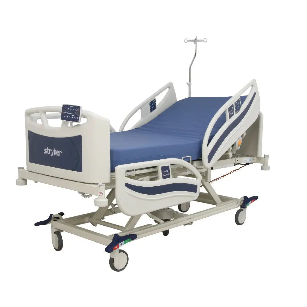 Stryker SV2 7500 Electric Hospital Bed with Controller & NEW Stryker Mattress Hospital Bed SelfiMed UK