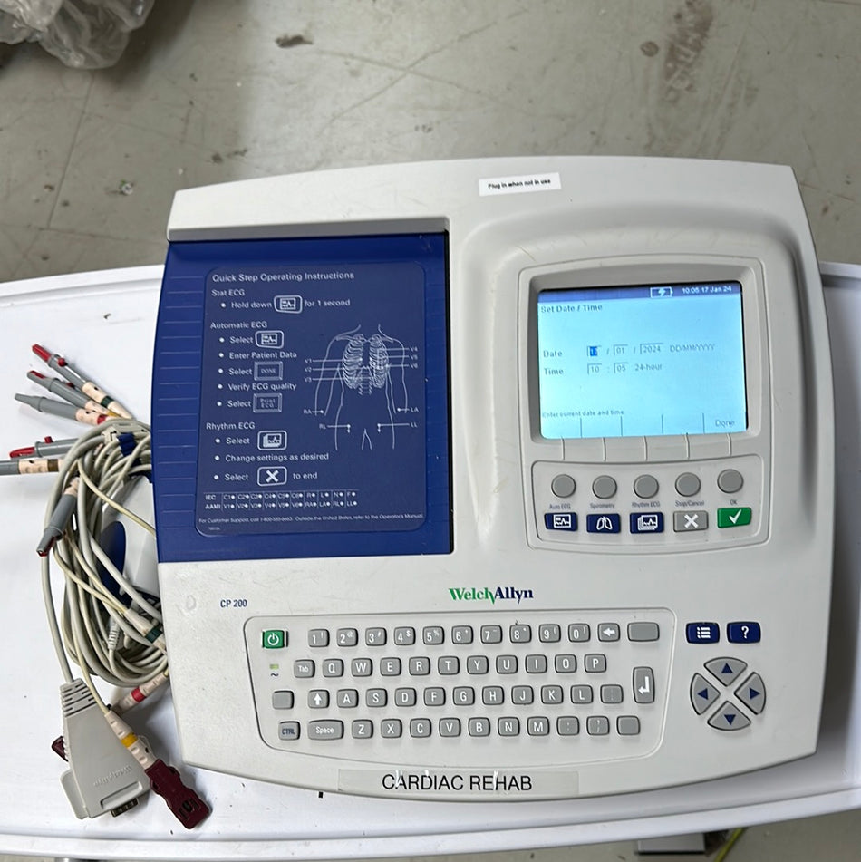 Welch Allyn CP200 ECG machine with ECG Leads