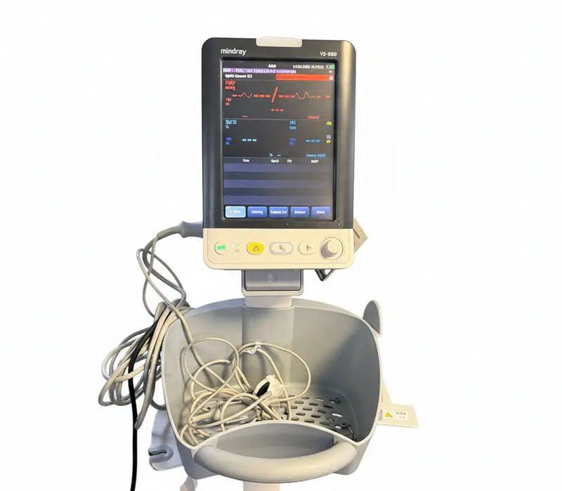Mindray VS-900 Vital Signs Patient Monitor with accessories on Rollstand SelfiMed UK