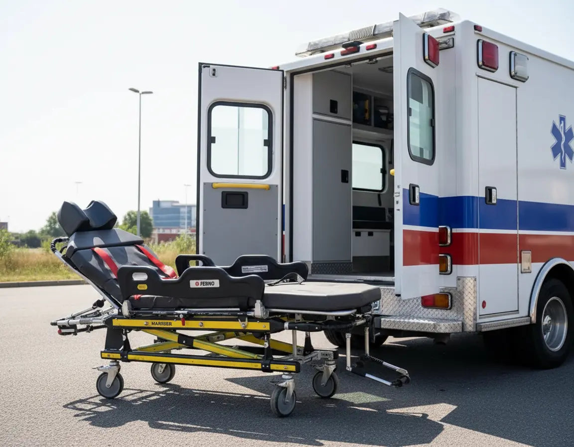 Ferno Harrier-LT Electric Ambulance Stretcher with Mattress SelfiMed UK