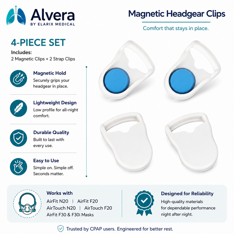 ALVERA AirStrap™ Magnetic Headgear Clips - 4 Pieces - SelfiMed UK
