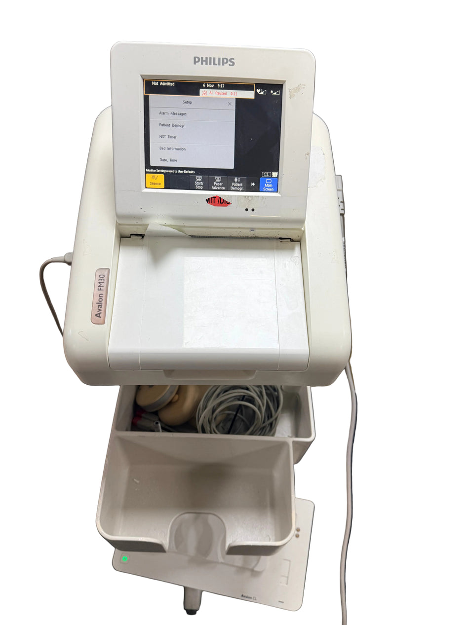 Philips Avalon FM30 Foetal Monitor with 3 Toco Transducers & Stand SelfiMed UK