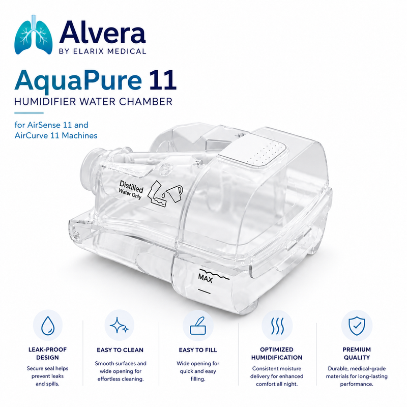 Alvera AquaPure 11 Humidifier Water Chamber for AirSense 11 and AirCurve 11 Machines CPAP Water Chamber SelfiMed UK