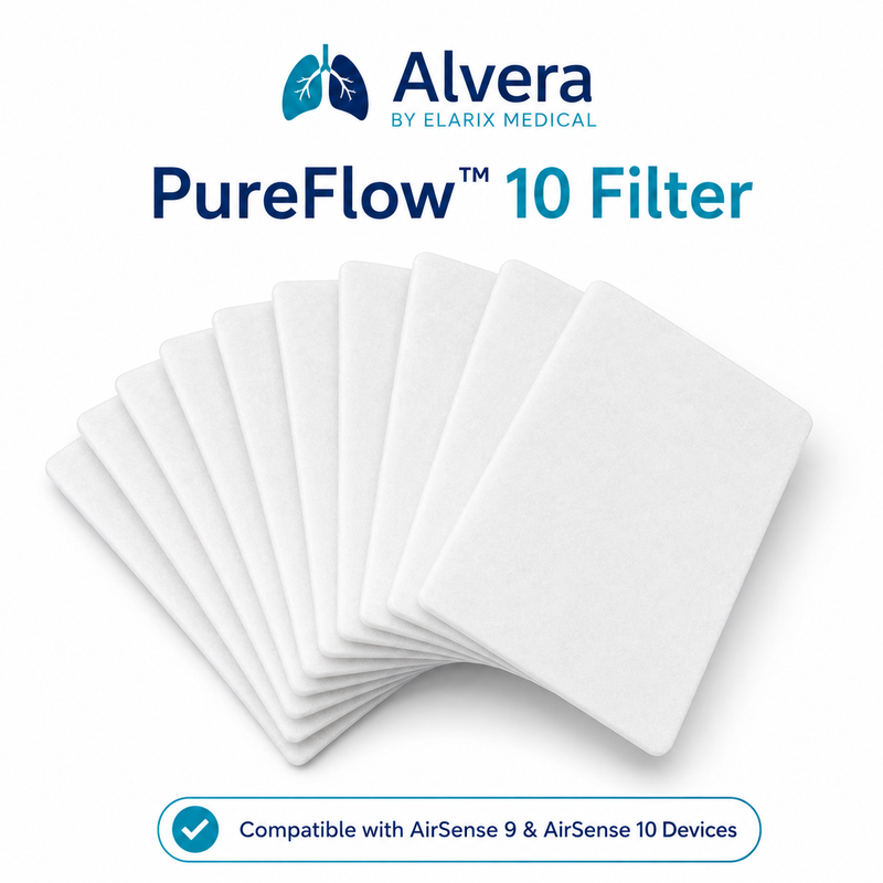 ALVERA PureFlow 10 Filter Compatible with AirSense 9 & AirSense 10 Devices