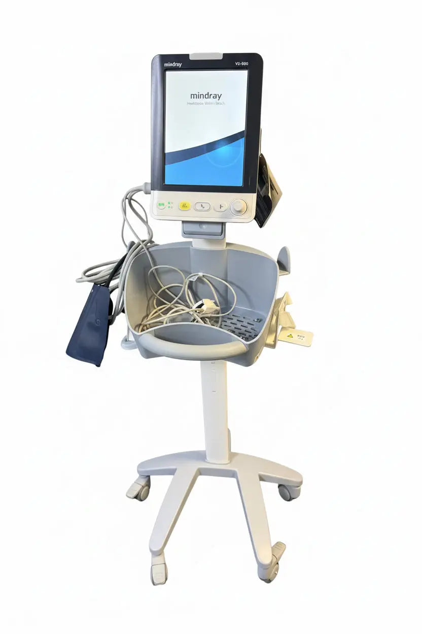 Mindray VS-900 Vital Signs Patient Monitor with accessories on Rollstand SelfiMed UK