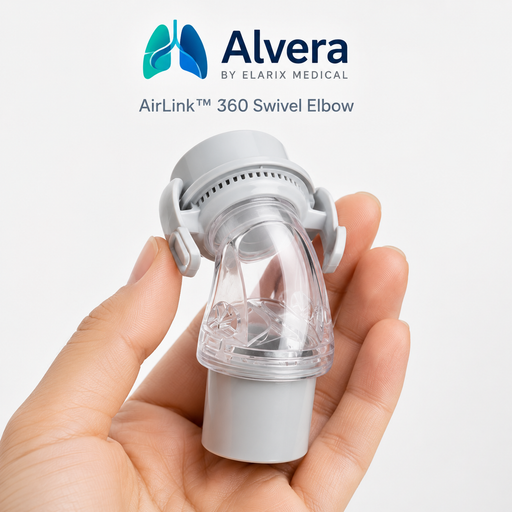 Alvera AirLink 360 Swivel Elbow for AirFit F20, AirTouch F20 and AirFit F30 Masks Single Pack