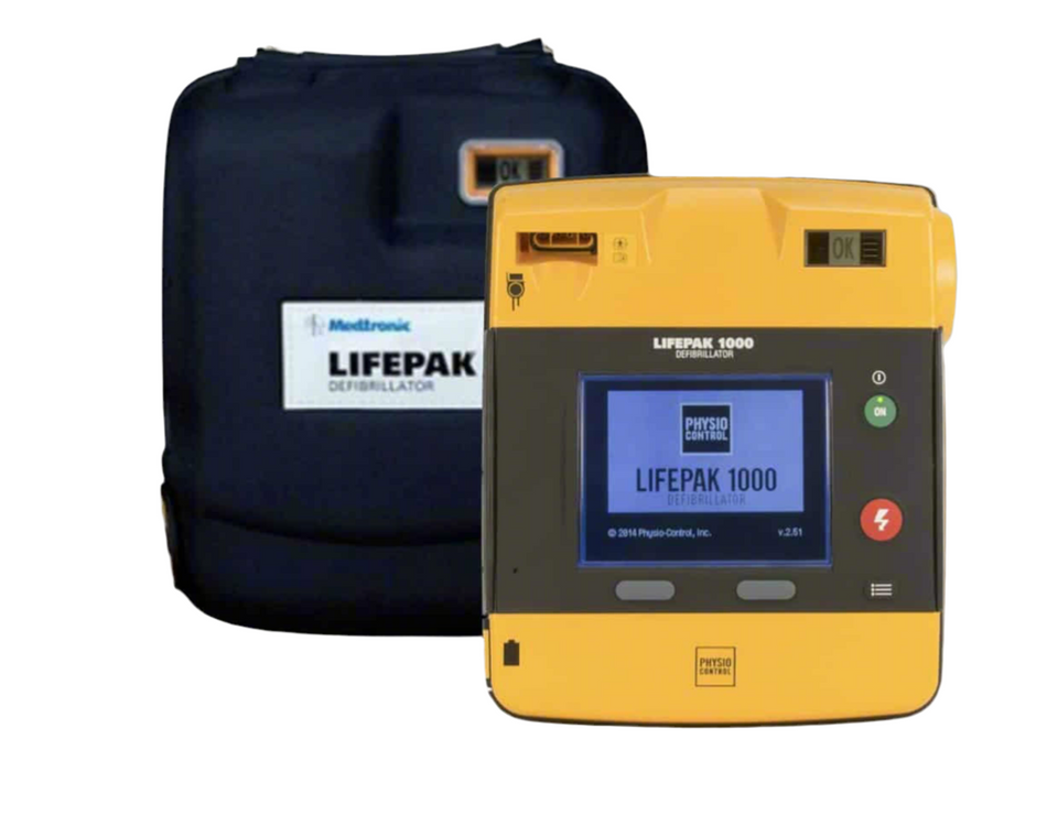 Medtronic Lifepack 1000 ECG Display Defibrillator with New (2020) Battery & in Carry Case