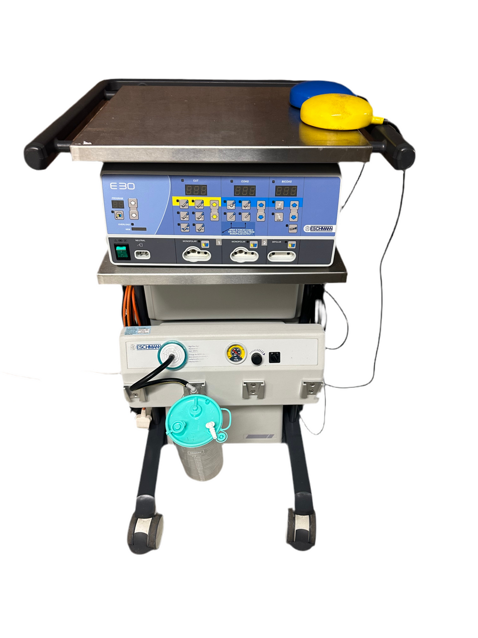 Eschmann E30 Electrosurgical / Diathermy Unit on Eschmann ST80 Suction Stand with Dual Footswitch