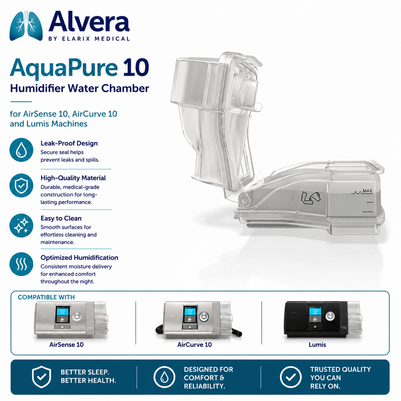Alvera AquaPure 10 Humidifier Water Chamber for AirSense 10, AirCurve 10 and Lumis Machines lumis machines SelfiMed UK