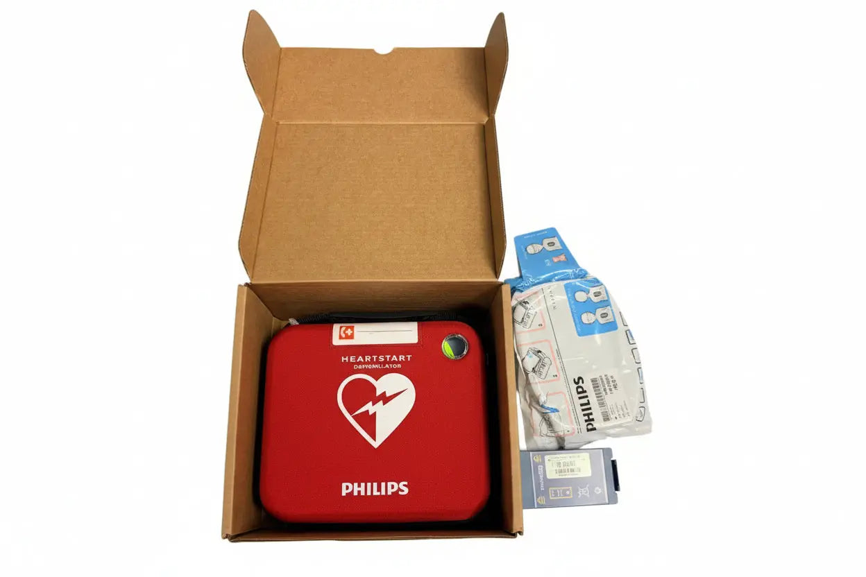 Philips HS1 AED Defibrillator with New Battery & Pads - Like New in Box SelfiMed UK