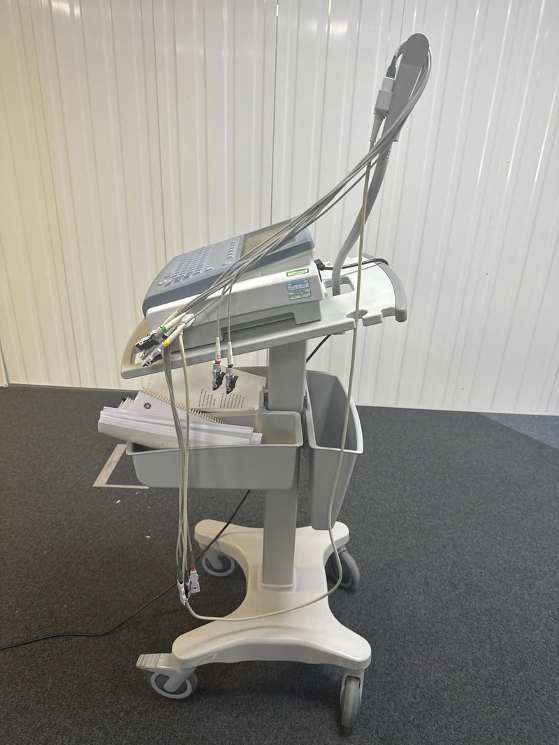 GE Mac 1600 ECG machine with ECG Leads and Trolley Stand GE Healthcare