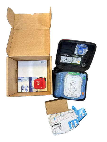 Philips HS1 AED Defibrillator with New Battery & Pads - Like New in Box SelfiMed UK